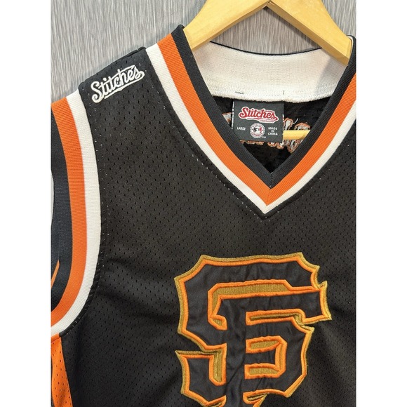 Stitches Black MLB San Francisco Giants Sleeve Less Large Jersey Embroidered - Picture 2 of 6